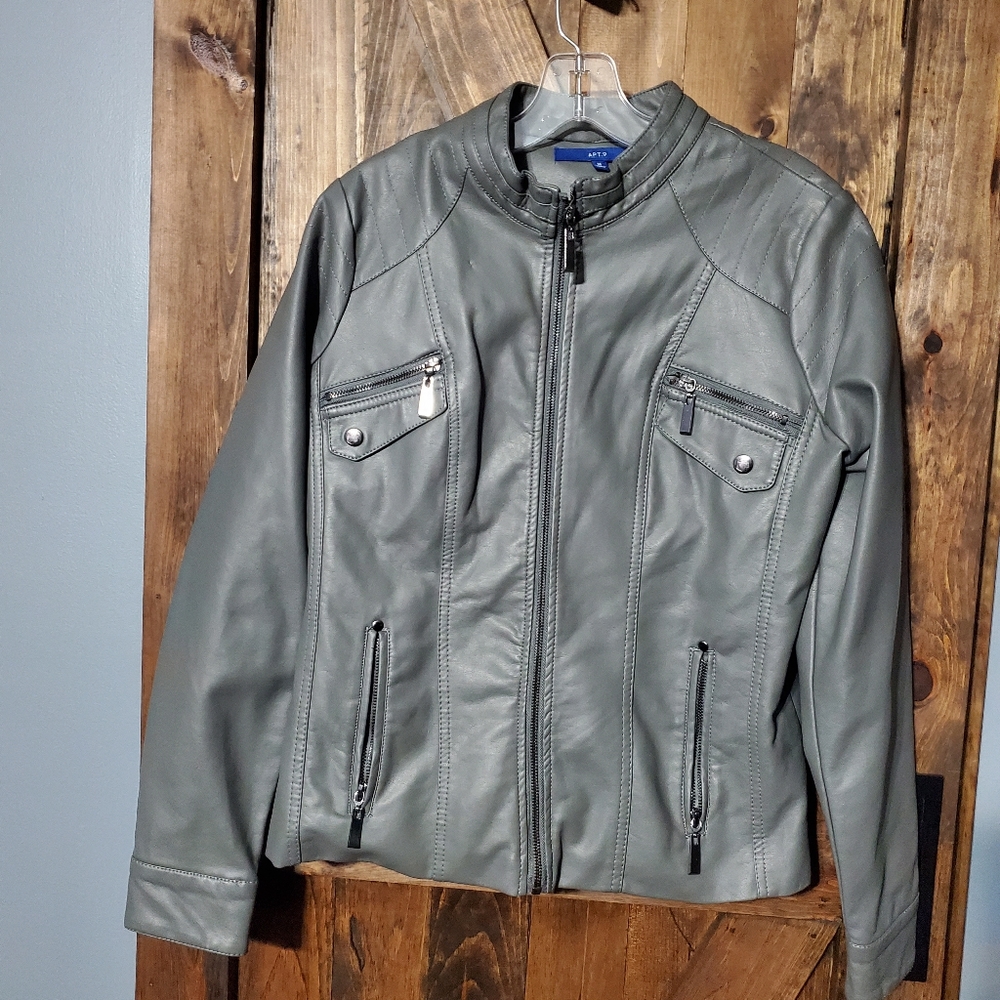 Gray Apt. 9 Medium Leather Jacket - image 1